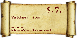 Valdman Tibor névjegykártya